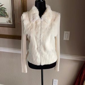 White House Black Market fur sweater
